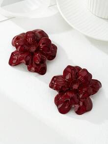 Vintage Elegant Fashion Spray-Painted Floral Earrings, Women's Ear Jewelry, Personalized High-End Holiday Jewelry Gift - Flower - View 6