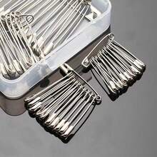 10pcs Fashion Safety Pins, Multi-Size Stainless Steel Straight Pins, High Toughness And Durable, Anti-Rebound Design, Clothing Anti-Exposure / Home / Sewing / Emergency Repair Universal Pins, Stainless Steel Straight Pins, Suitable For DIY Crafts, Sewing, First Aid Kit, Handmade Tools - Silver - View 7
