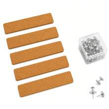 5片裝自黏式軟木條 30x5公分 無框軟木牆面佈告欄，照片展示、備忘錄便條、DIY手工留言板，附10個大頭針與1個收納盒 - A - 查看 2