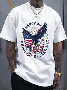 100%Pure Cotton7Month4Happy Day T Street Hip-Hop Style Men's Shirt T Shirt - 白色 3 - 查看 1