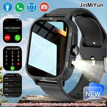 JinMiYun Unisex Smart Watch, 1.83-Inch Full Screen Touch Smart Watch With LED Light, Outdoor Sports Smart Watch, Wireless Call Answering/Music Playback/Message Notification/Multiple Sports Modes/Sedentary Reminder, Comfortable Breathable Strap, Wireless Connection For IPhone And Android Phones, Perfect Holiday Gift - View 11