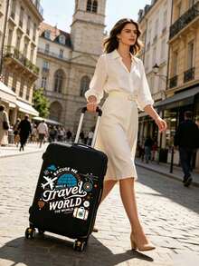 18-32 Inch Durable Universal Luggage Cover, Dustproof And Scratch-Resistant Luggage Cover With Elastic Edge, Suitable For Flights, Honeymoon, Airport, Cruise, Business Travel, Unisex Travel Essential Accessory, Suitable For Family, Friends, Mother, Teacher, Fits Most Roller Luggage, Carry-On Bags, Suitcases - Multicolor - View 5