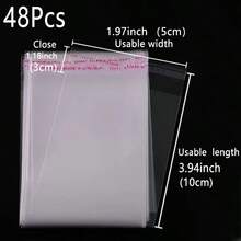 XZV 48/150pcs OPP Transparent Dust-Proof Plastic Cellophane Self-Adhesive Bags, Reusable, Double Layer Thickness 0.065mm/2.559mil, Suitable For Birthday, Anniversary, Wedding, Decoration, Small Accessories, Keychains, Pendants, Cards, Clothing, Transparent Storage Bags, Decoration, Packaging Bags, Jewelry Bags, Storage Box Bags, Perfect For Travel, Storage, Packaging, Shipping, Holidays, Gifts, Garden, Presents - 150 - View 20