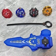 Spinning Top Toy Set - Includes 2 Spinning Tops, 1 Toy Launcher, Interactive Competition Game For Boys, Suitable For Boys Aged 3 And Above, Birthday Gift - Blue - View 6