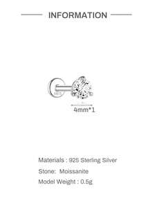 AnlaScheer 1pc 2mm-7mm 925 Sterling Silver Moissanite Flat Back Stud Earrings, 18K White Gold Plated 925 Silver Low Allergy D Color VVS1 Earrings, Unisex, Suitable For Daily Wear And Parties - Three Claws - View 18