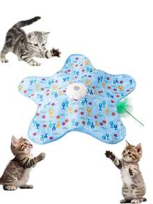 Jouets interactifs pour chats rechargeables, jouet de chasse pour chat avec plumes mobiles imprévisibles, jouets de cache-cache pour chat, jouet interactif pour animaux de compagnie, avec plumes mobiles, son de grincement, jouet automatique pour chat, cache-cache pour toutes les races de chats, chats d'intérieur et chatons - Multicolore - Voir 12