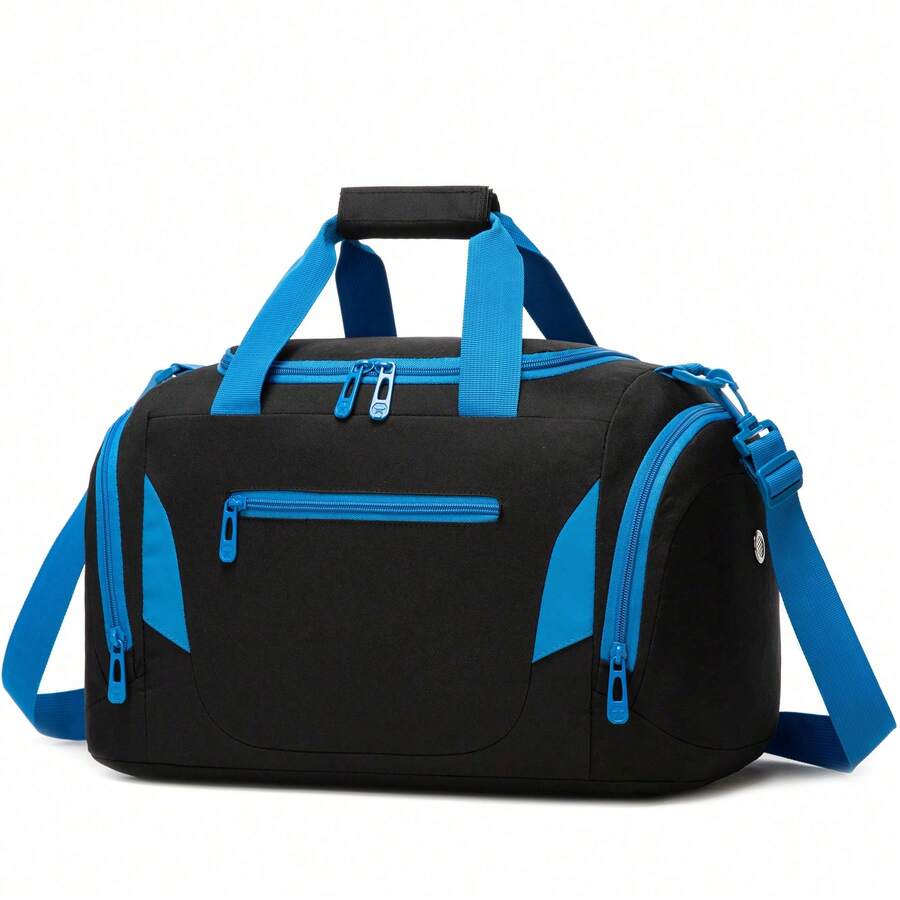 Small Travel Bag For Kids, Travel Bags For Girls And Boys With Shoe Compartment, Children's Travel Bag, School Travel Bags - 黑色和藍色 23005 - 查看 1