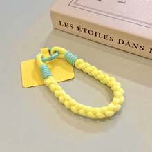 1pc Summer Fresh Dopamine Solid Color High-Quality New Handmade Woven Short Phone Lanyard Wrist Strap - Multicolor - View 12