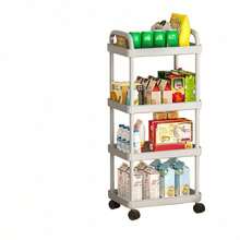 Multifunctional Rolling Storage Cart - Suitable For Kitchen, Living Room And Bedroom - Can Store Stationery, Snacks, Small Items - Durable Plastic Structure, Multifunctional Trolley, Vertical Storage Rack - Multicolor - View 13