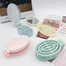 3/1pc 2-In-1 Folding Mirror Comb, Multiple Colors, Built-In Mirror, Foldable, Convenient For Travel And Storage, Portable Folding Comb For On-The-Go - Multicolor - View 7