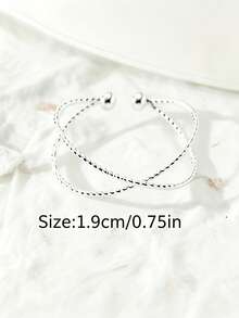 1pc Minimalist Cross Line Geometric Toe Ring, Simple Versatile Vacation Women's Toe Jewelry, Niche - Cross-stitch Ring - View 4
