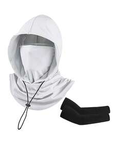 1 buah Kombo Topi dan Masker Pelindung Matahari Unisex, Topi Matahari Musim Panas untuk Wanita, Penutup Leher Bernapas Bahan Sutra Es untuk Seluruh Wajah, Cocok untuk Mengemudi, Bersepeda, Aktivitas Sehari-hari, Belanja, Bepergian, Perlindungan Matahari - Gaya A - View 19