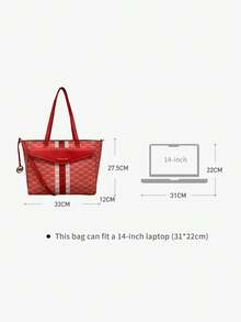 Michael Kors Maisie 3 In 1 Leather Tote Bag for Women,Large Travel Shoulder Bag,Laptop Bag for Work - 紅色 - 查看 8