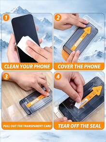 2pcs Anti-Peeping Dust-Free Tempered Glass Screen Protector, One-Click Dust Removal Installation, Office/Subway Privacy Protection, Compatible With Samsung Galaxy S26 A57/ 15T Poco M7 X7/ 17 Pro Max Series, Explosion-Proof, Scratch-Resistant, Anti-Peeping Phone Screen Protector, Smooth Oleophobic Layer, Auto-Adsorption, Easy Installation - Black - View 9