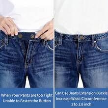 3/4Pcs Adjustable Waist Extender, Easy To Use Extension Buckle And Easy To Install And Remove, Jeans Waistband Extension And Expansion, Button-Style Waist Extender And Jeans Waist Extender, Suitable For Men And Women Pants - Multicolor - View 5