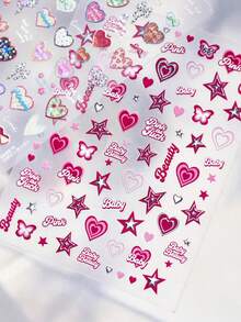 One-Piece Punk Chic Hot Girl Rose-Pink Polka Dot Heart Star Phone Decal Suitable For IPhone 11 Pro, 12 Pro, 13 Pro, 14 Pro, 15 Pro, 16 Pro, 17 Pro - Creative DIY Mirror Sticker. Unique Gift Idea, Self-Expression Decoration, Protective Film, Aesthetic Phone Accessory (Product For People Over 14 Years Old) - Multicolor - View 4