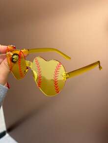 1 Pair Fun Ball-Shaped Heart-Shaped Fashion Glasses, Unisex, World Cup Football Basketball Baseball Rugby Baseball Fun Decorative Selfie Prop Fan Cheering Atmosphere Accessory - Multicolor - View 9