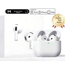 New Air5 Wireless Earphones Noise Cancelling High Sound Quality Seventh Generation Wireless Sports Earphones ANC USB-C Wireless Earbuds, Earbuds With ENC Noise Cancelling Mic,   White One-Step Pairing / Auto Pairing Ergonomic Design / Comfortable Fit - 官方第四代 - 查看 1