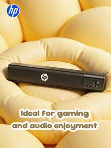 HP WS10 Pro - PC Speaker Soundbar With One-Button Mute, Integrated Headphone And Microphone Jack, Stereo Sound, USB Operation, 3.5 Mm AUX For Desktop Computers - Black - View 2
