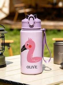 Bình nước 500ml in tên họ và chữ cái đầu cá nhân hóa, bình uống nhựa in logo tùy chỉnh cho trường học, thể thao, quà tặng sinh nhật và tốt nghiệp - Nhiều màu - Xem 6