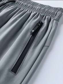 1 pieza Pantalones deportivos para hombre con cordón en la cintura, adecuados para primavera y verano - Gris - Ver 6