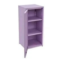 Armario de almacenamiento de 3 niveles, armario de almacenamiento con estantes regulables en altura, armario de almacenamiento metálico con una puerta. - Morado - Ver 8