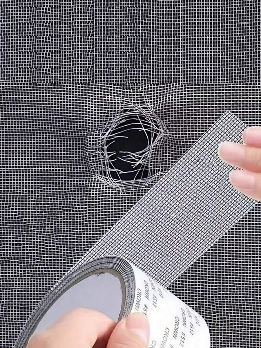 Silver Gray Weatherproof Fiberglass Screen Door Repair Adhesive Tape Professional High Strength Mesh Net Roll Universal Grid Sticker For Summer Fresh Air Ventilation Hole Damage Fix Pool Lanai Balcony Pet Scratch,Net Curtains For Windows
