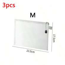 1/3PCS A4 A5 A6 Clear Mesh Zipper Pouch File Bag Organizer, Waterproof Document Folder, School Office Supplies Pencil Case Storage, Back To School Essentials, Stationery Organizer Gift Set - White - View 11