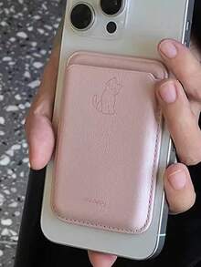 1pc New Minimalist INS Niche Cute Line Art Puppy & Cat Magnetic Phone Case With Leather Card Holder, Universal Simple Design, Perfect Gift For Girlfriend, Best Friend, Holiday, Anniversary - Multicolor - View 9