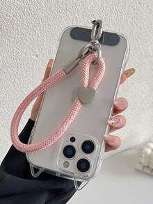 Cordón ajustable para teléfono con forma de corazón, cuerda de 7 mm de grosor, correa de muñeca, correa de mano antirrobo, colgante con hebilla de metal de textura de alta gama, cuerda colgante anti-pérdida, llavero, colgante para bolsa de cámara, cadena versátil unisex para funda - Multicolor - Ver 4