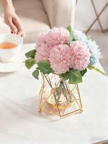 Jarrón de arte de hierro de lujo, adecuado para sala de estar del hogar, arreglo de boda, accesorios para cena a la luz de las velas, decoración de restaurante, decoración del hogar, jarrón, centro de mesa, Día de San Valentín, boda, cumpleaños, decoración de habitación, decoración de dormitorio, decoración de boda - Multicolor - Ver 11