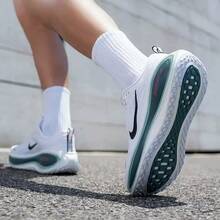 Nike Super Velour VOMERO PLUS Cushioning And Rebound Men's Road Running Shoes - White/Green - View 5