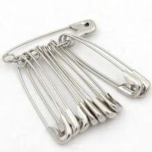 10pcs Fashion Safety Pins, Multi-Size Stainless Steel Straight Pins, High Toughness And Durable, Anti-Rebound Design, Clothing Anti-Exposure / Home / Sewing / Emergency Repair Universal Pins, Stainless Steel Straight Pins, Suitable For DIY Crafts, Sewing, First Aid Kit, Handmade Tools - Silver - View 5