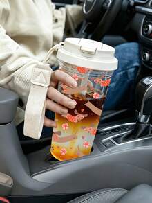 1 Stück/5 Stücke 500ml süßer Dackel-Themen-Reisebecher, 500ml Kunststoffbecher mit Strohhalm und Schlüsselband, auslaufsicherer Klappdeckel, Kaltbrüh-Heißgetränk-Eiskaffee-Wasserbecher, geeignet für Hundeliebhaber zum täglichen Gebrauch - Mehrfarbiger Dackel - Übersicht 7