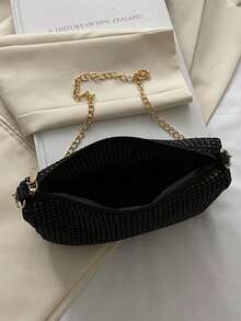 Rhinestone Shoulder Small Bag, Chain Strap Shoulder Bag, Shiny Evening Party Clutch - Multicolor - View 6
