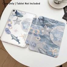 海豚、海星與珍珠圖案彩繪效果平板保護殼附支架，適用於 Honor 8/9/10/X8/X8A/X9/X8Pro/X9Pro 及其他機型/ MatePad SE 11 吋/MatePad 11 吋/11.5 吋、MatePad Pro、Apple 10代/11代 2025 (A16)、Galaxy Tab A7/A9 及其他熱門機型 - 款式20 - 查看 2