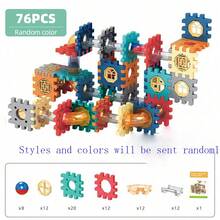 Large Size Interlocking Pull-Out Block Building Toys, Children's Assembly Plastic House Educational Toy; Slide Ball Block Children's Assembly Maze Slide Marble Educational Gift Box Toy - Multicolor - View 14