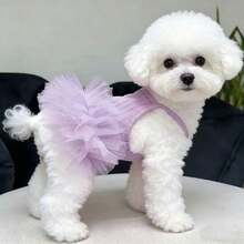 1pc Taro Purple Sleeveless Mesh Tutu Pet Dress, Summer Breathable Princess Style Camisole Outfit For Small Dogs And Cats - Purple - View 10