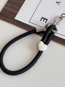 Cordón ajustable para teléfono con forma de corazón, cuerda de 7 mm de grosor, correa de muñeca, correa de mano antirrobo, colgante con hebilla de metal de textura de alta gama, cuerda colgante anti-pérdida, llavero, colgante para bolsa de cámara, cadena versátil unisex para funda - Multicolor - Ver 14