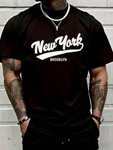 Za Unisex T-Shirt 100% Cotton Regular Fit With Graphic Print, Short Sleeve, Casual Style, Summer Streetwear, Urban Style, Printed Top, Vintage Fashion, Soft And Breathable. - 藍色 - 查看 1