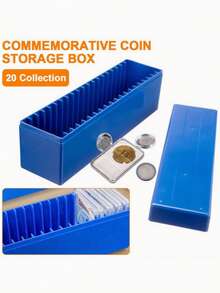 Plastic Coin Storage Box,Suitable For NGC,PCGS,PMG&Coin Holders,Coin Rack Organizer Case With 20 Slots,Protective Coin Organizer For Collectors&Graded Coins,Office Coin Tray,Commemorative Coin Rating Coin Collection Box,Only Empty Box - Multicolor - View 7