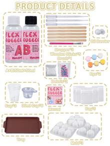 Mini Taba Craft Kit, forniture per stampi di colata fai-da-te per gioielli fatti a mano, contiene 50ml:50ml di colla in resina siliconica AB con rapporto di volume 1:1, 3 stampi in silicone, polvere di floccaggio in 2 tonalità e strumenti completi, ideale per principianti, adatto per età 14+ - impostato - Visualizzare 3