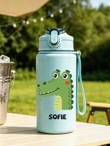 Bình nước 500ml in tên họ và chữ cái đầu cá nhân hóa, bình uống nhựa in logo tùy chỉnh cho trường học, thể thao, quà tặng sinh nhật và tốt nghiệp - Nhiều màu - Xem 9