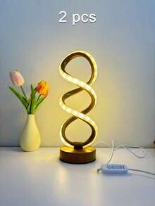 LED Double Helix Desk Lamp, 3-Color Dimmable Decorative Lamp, Suitable For Holiday, Room, Living Room, Study, Office, Birthday Gift, Decorative Ornament, Night Light - Desk Lamp - View 13
