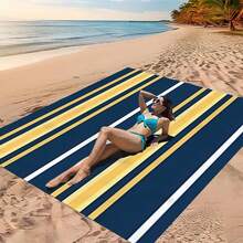 1pc Artistic Striped Pattern Beach Mat, Extra Large Beach Mat, Lightweight And Durable. Perfect For Travel, Camping And Picnic. Adult Extra Large Size. Perfect For Beach And Outdoor Adventure (Not A Beach Towel) - Multicolor - View 8