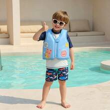 1pc Kids Pool Beach Water Swimming Non-Inflatable Lightweight Breathable Buoyancy Vest Jacket, Suitable For 15-55 Lbs Boys And Gi, First Day Of School - Multicolor - View 6