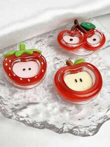 Creative Cute Strawberry, Apple, Peach, Durian Sticker Phone Holder, Classic Personalized Desktop Airbag For Phone Telescopic Stand, Pop-Up Socket Phone Holder, Phone Accessories, Phone Decoration, Phone Essentials, Phone Sliding Stand, Phone Holder, Small Gift For Couples, Relatives And Friends - Durian - View 4