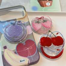 3D Cherry Fruit Stand Compatible With MagSafe Magnetic Phone Case Desktop Slouchy Tool Creative Resin - Multicolor - View 4