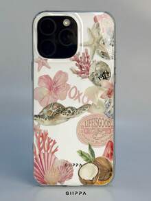 GIIPPA 1件白色背景海龜與貝殼圖案設計手機殼，適用於Phone 17 Pro Max，相容於Phone 16 Pro Max、15 Pro Max、14 Pro Max，韓系高端時尚趣味手機殼，相容於11/12/13/14/15/16 Pro Max Plus，優雅設計適合男女使用，聖誕節、情人節、復活節、婚禮季與生日送給女友的完美禮物！ - 彩色 - 查看 5