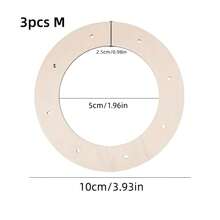 3pcs Wooden Wreath Frame Slices Decor, Handmade Wreath DIY Craft, Suitable For Floral Arrangement, Party Table Centerpiece Decoration, Wedding Party Wall Home Decor, Holiday Pendant And Hanging Ornament, Christmas Thanksgiving Halloween Autumn Decoration - Wreath - View 11